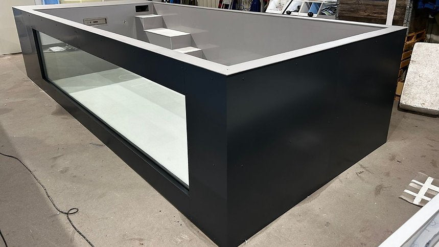 Piscina polipropileno 6,5m x 2,5m con ventana de 4m