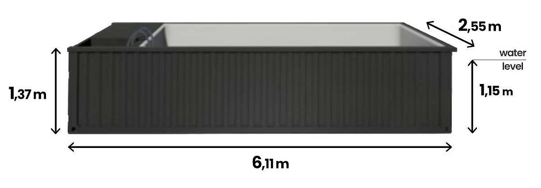Piscina contenedor 6,2m x 2,5m Jet Swim